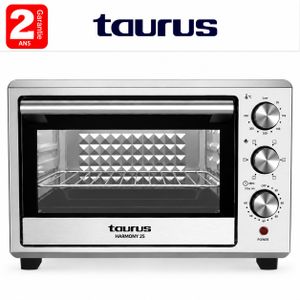 Taurus Four Électrique  25 L – 1500 W – Chaleur Tournante – Double Vitrage – Inox