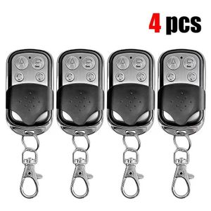 Lot de 4 télécommandes universelles à 4 boutons-poussoirs en métal 433 MHz ABCD/Verrouillage/Déverrouillage pour ouvre-porte de garage