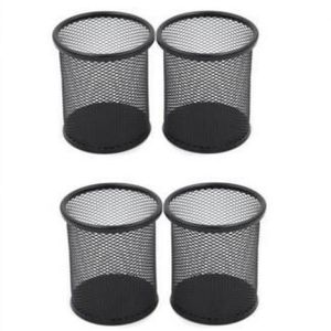 Pack de 4 pots de porte stylo en métal noir