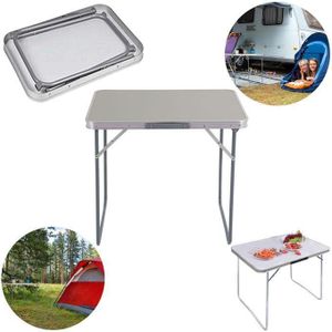 Table de Camping Pliante 80x60x70 cm – Aluminium Légère & Portable – Couleur & Motif Aléatoire 