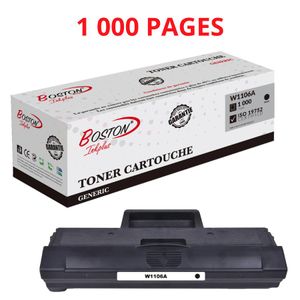 Boston Toner Compatible HP W1106A (106A) – Cartouche Laser Noir – Pour HP Laser 107a/107w/107r & MFP 135a/135w/137fnw – 1000 Pages