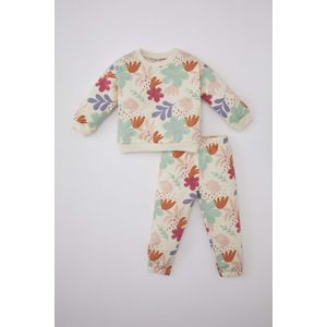 Defacto طقم بناتي سويت شيرت وسويت بانتس قماش رقيق - قطعتين