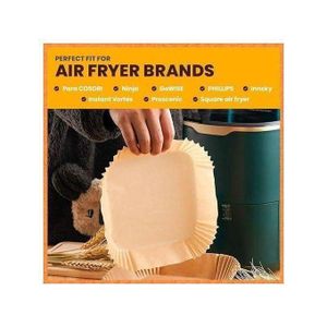 Lot 50 Pieces Papier Cuisson Pour Air Fryer, naturellement Résistant à l'huile