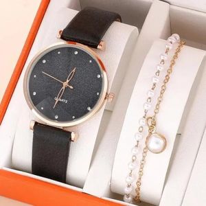 Quartz Montre Noir en Cuir avec Bracelet pour Femme Pointeur Rond Decontracte a prix pas cher Jumia Maroc