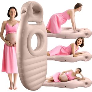 Coussin de grossesse gonflable avec ouverture pour le ventre et la tête, Matelas gonflable intégral pour la grossesse, idéal pour dormir sur le ventre, soulager les douleurs dorsales et les douleurs de la symphyse pubienne, Confortable.