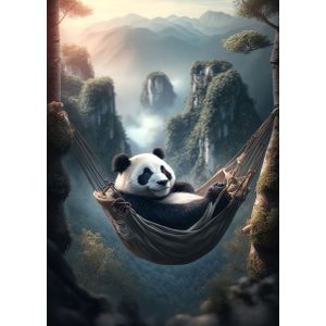 Chilling panda in hammock  Poster Chambre Haute Qualité