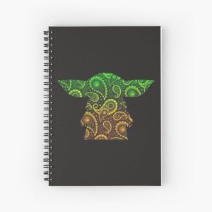 Teardrop Mandala Silhouette - Alien Forest - Dark Background Spiral Notebook Bloc note