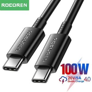 ROCOREN Cable USB-C 100W – USB-C vers USB-C PD 20V 5A QC 4.0 Charge Rapide 2 Mètres