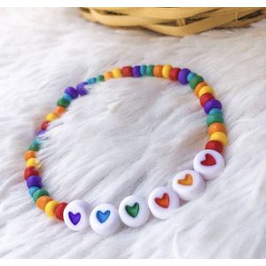 Bracelet Colorful cœur perle mixte coloré
