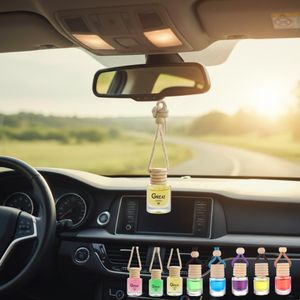 Diffuseur de parfum pour voiture avec clip d’aération et pendentif de rétroviseur (colleur aléatoire)
