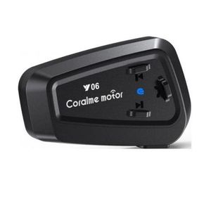 Intercom Bluetooth 5.3 pour Casque Moto Coralme Y06 – Kit Audio Sans Fil, Appels Mains Libres, Réduction du Bruit, IPX6