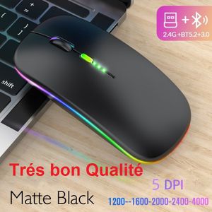 2.4GHz & Bluetooth Souris, Rechargeable Sans Fil LED Maroc