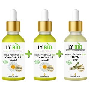 LY BIO PACK 2 X HUILE CAMOMILLE 50ML - PIPETTE + HUILE THYM 50ML - PIPETTE