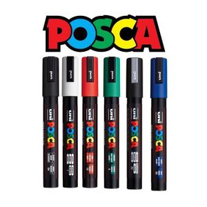 Posca Lot Economique 6 Marqueurs PC-5M Conique Moyen:Couleurs Claires Pointe 2,5mm