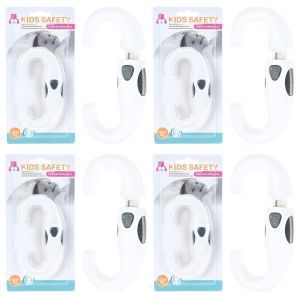 Serrure de Sécurité Enfant - Plastique Réglable - Pour Armoires et Tiroirs - Blanc - Lot de 4