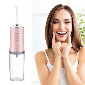 Hydropulseur Dentaire Portable Sans Fil à Haute Pression – Nettoyeur de Dents Étanche pour Maison et Voyage, 3 Modes, 4 Buses, Rechargeable