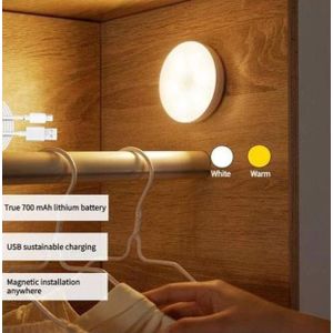 مجموعة من 5 مصابيح ليلية بالحث مع مستشعر حركة - مصباح قابل لإعادة الشحن عبر USB للدواليب والخزائن والسلالم أو الممر