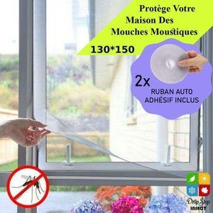شبكة ناموسية ذاتية اللصق للنافذة قابلة للقص من Drop Stop 130 سم × 150 سم