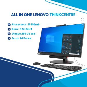 Lenovo ThinkCentre Tiny-In-One 24 Gen 5 Intel® Core™ I5-(10éme) 16 Go DDR4 512 GB SSD
