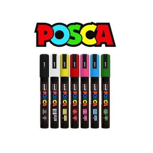 Posca Lot Economique 7 Marqueur PC-5M conique moyen:couleur populaire SB pointe 2,5 mm