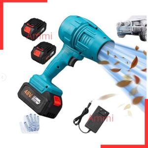 Souffleur Turbo électrique rechargeable, souffleur de feuilles soufflage de poussière, Souffleur d'air industriel sans fil à moteur, Souffleur électrique sans Fil avec 2 Batteries