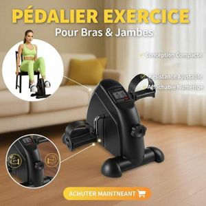 Mini Vélo Pédalier d’Exercice Portable avec Écran LCD – Vélo de Bureau Compact pour Bras et Jambes – Résistance Réglable et Antidérapant pour Seniors et Rééducation