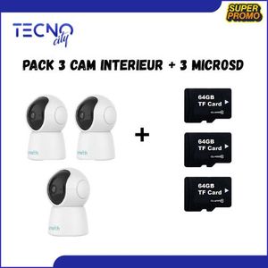 Uniview Pack 3 camera sans fil WiFi Intérieure 3MP Uniarch + 3 Carte memoire