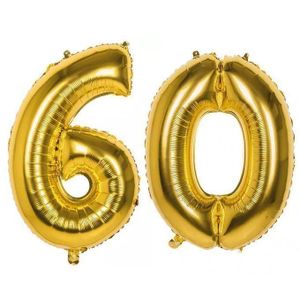 Ballons Aluminium Or Anniversaire Chiffre 60 ans