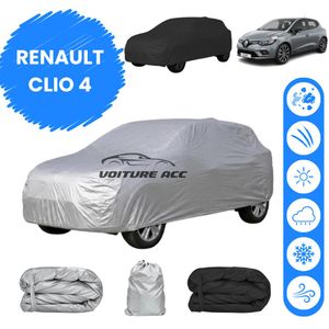 Bâche voiture imperméable double face – Protection complète contre pluie, soleil et poussière + sac offert (RENAULT CLIO 4)