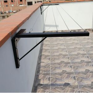 Étendoir à linge mural rétractable, séchoir pliable gain de place, support linge intérieur extérieur, étendoir mural métallique robuste