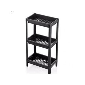 étagère Modulable en Plastic de cuisine, salle de bain, 3 étagères, Noir