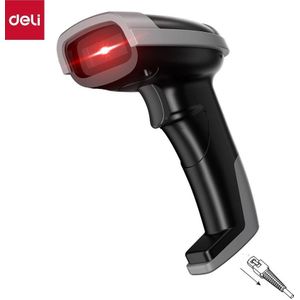 Deli Scanner a barres laser 1D Fil USB Lecteur de codes-barres filaires 1.8M 32Bit-S216