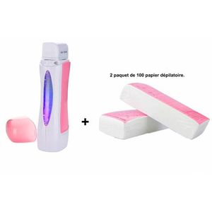 (سخان شمع + عبوتين من 100 ورقة إزالة شعر( بدون خرطوشة