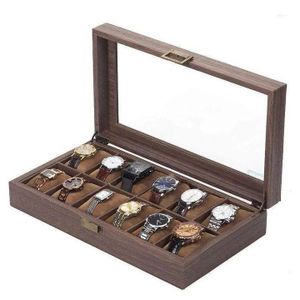 General Boite à Montres en Bois avec 12 12 Compartiments - Boite de Rangement pour Montres