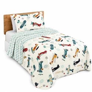 Couvre-lit Enfant Ultra-Doux 260x160cm + Taie d'oreiller 70x50cm - Design Moderne