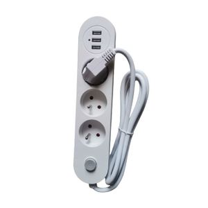 VENTE AU MAROC MULTIPRISE MULTIMEDIA À FIXATION MURALE AVEC  ECLAIRAGE LED - 5 PRISES ELECTRIQUES - 2 PORTS USB - 2 LAMPES DE TRAVAIL  ROTATIVES ( 90 DEGRÉS ) - NEUF SOUS EMBALLAGES