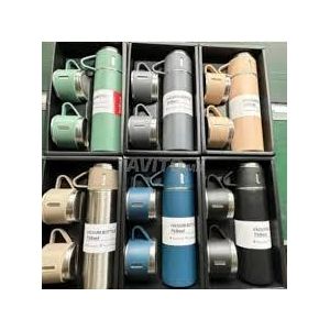 Genebre Bouteille isotherme avec couvercle et 3 tasses pour brassées, chauffe-plats et figues 500 ml