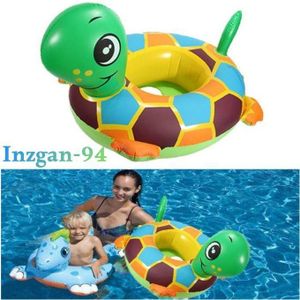 طوق سباحة قابل للنفخ على شكل سلحفاة للأطفال، ألعاب مائية