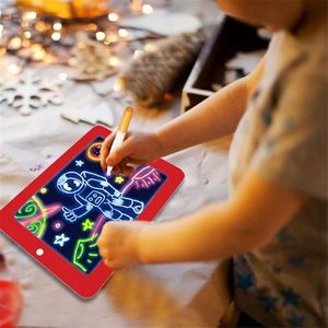 Magic Pad, Tablette Magique pour des dessins lumineux, Crayons avec 6 couleurs