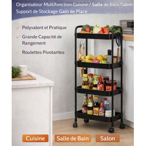 رف تخزين متعدد الاستخدامات 3 طبقات للمطبخ والحمام – منظم عملي لتوفير المساحة