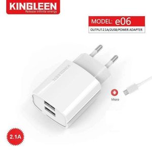 Chargeur Mural Pour Android 2 Ports USB 5V 2.1A Avec CABLE Micro USB