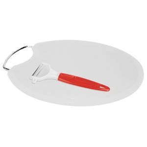 Lamacom Planche à découper circulaire anse inox 