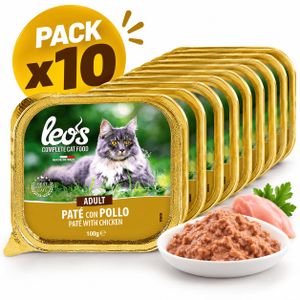 Animalux Leo’s Adult باتيه للقطط بالدجاج – عبوة 10 – 100غ – غذاء كامل –