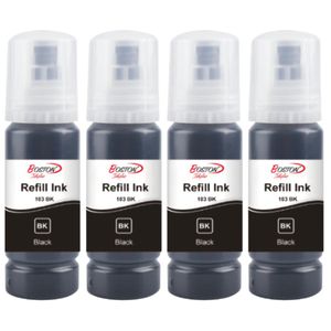 Boston مجموعة من 4 زجاجات حبر شاملة 100 مل – متوافقة مع جميع الطابعات بخزان (أسود، أزرق سماوي، أرجواني، أصفر)