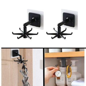 2 crochets de rangement rotatif, crochet organisateur pour accessoires de maison