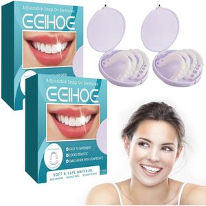1 Pack Facette Dentaire Couvre Dent Artificielle Dentier Provisoire Haut Et Bas, Prothèse Dentaire Cosmétiques Kits De Blanchiment Des Dents Pour Hommes Et Femmes