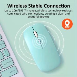 Souris Bluetooth Sans Fil Silencieuse – Ultra Fine, Ergonomique, Portée 10 m – PC, Laptop, Tablette