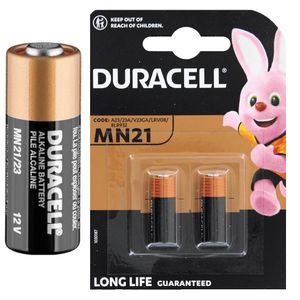 Duracell MN21 Piles 2batteries alcalines spéciales 12V (A23/ 23A/ V23GA/ LRV08 / 8LR932) (Lot de 2)Longue durée Pour télécommandes, systèmes de sécurité 