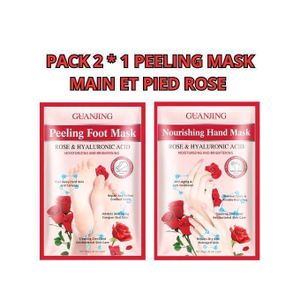 Pack 2 en 1 Masque Peeling Pieds & Masque Mains à la Rose – Hydratation & Peau Douce