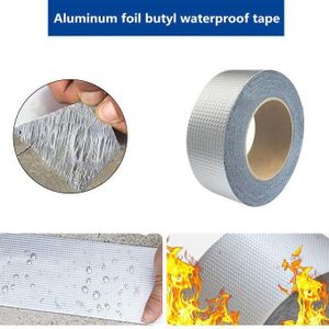 Bande Adhésive d'Etanchéité Butyle Ruban Adhésif 5mx5cm Imperméable Scellant Fuite Eau Aluminium
